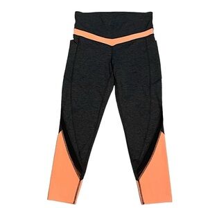 Xersion Black and Orange 7/8 Ankle Leggings Size M